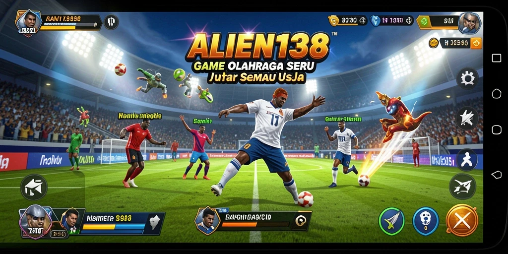 Tampilan utama gameplay ALIEN138 dengan adegan kompetisi olahraga.