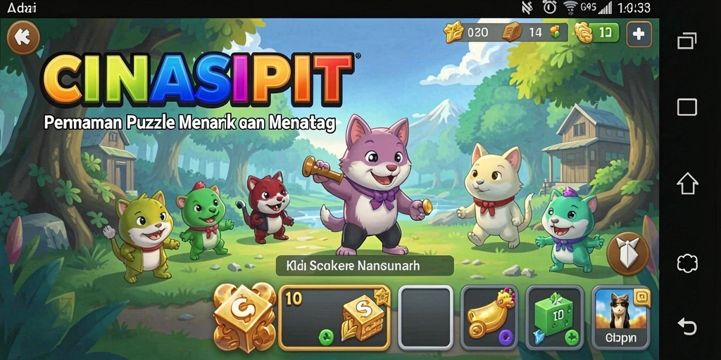 Screenshot utama CINASIPIT menampilkan gameplay Puzzle yang menarik.