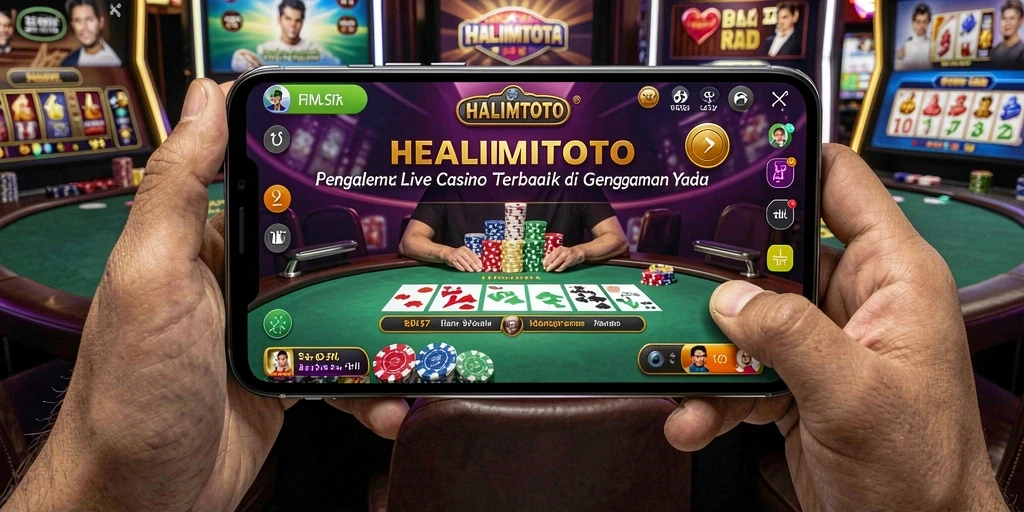 Screenshot menarik gameplay HALIMTOTO dalam suasana Live Casino.