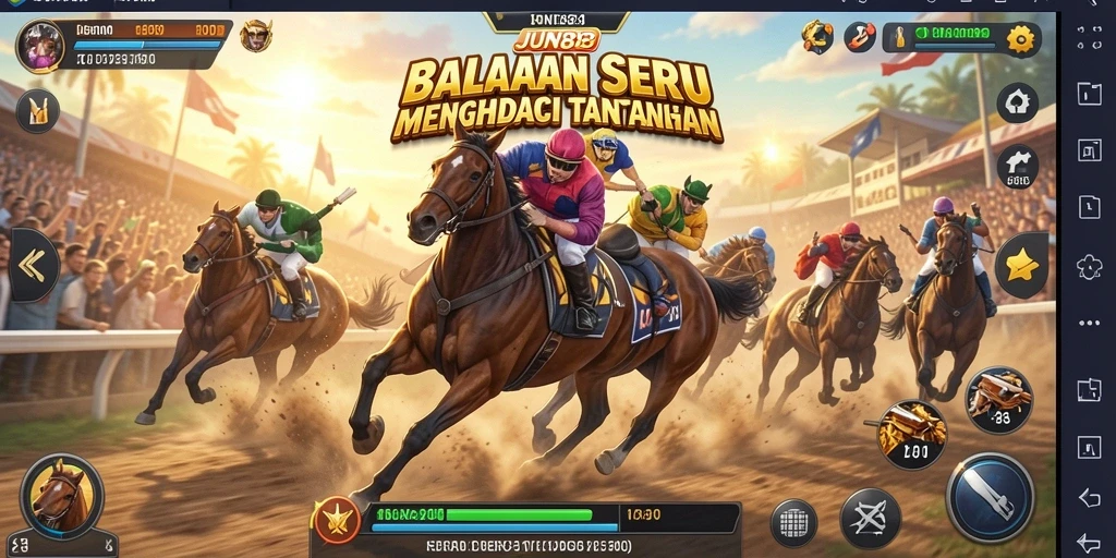 Screenshot gameplay JUN88 menampilkan balapan seru dan atmosfer menegangkan.
