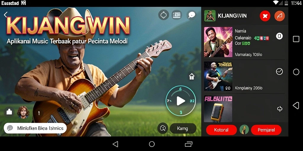 Tampilan gameplay interaktif KIJANGWIN dengan musik yang menyenangkan.