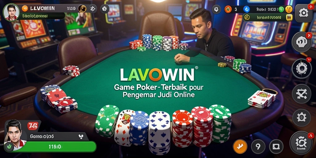 Screenshot gameplay LAVOWIN yang menampilkan aksi poker seru.