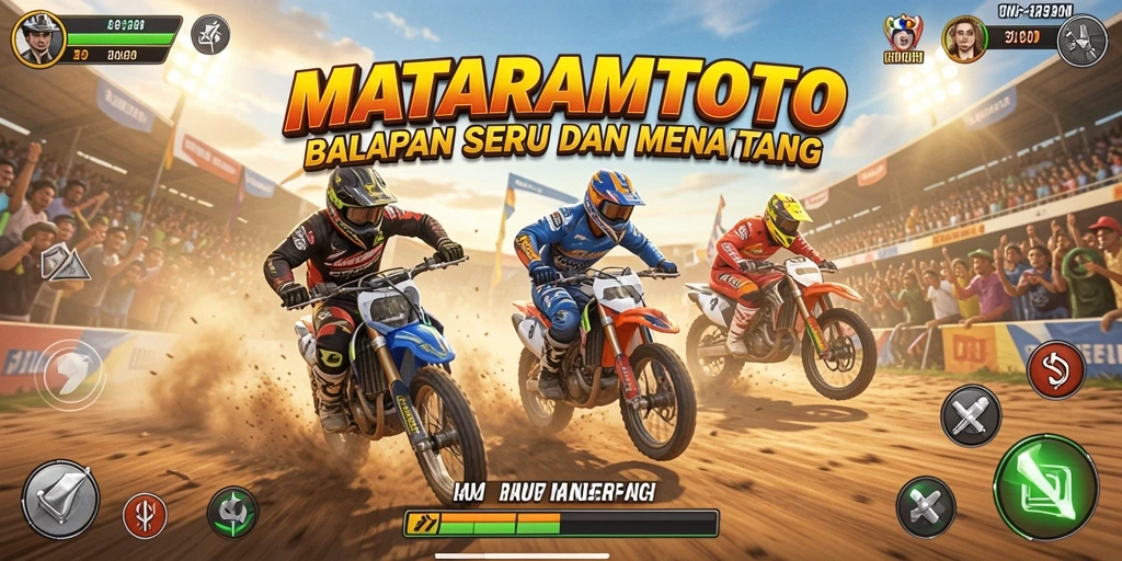 Tampilan utama gameplay MATARAMTOTO dengan aksi balapan yang mendebarkan.