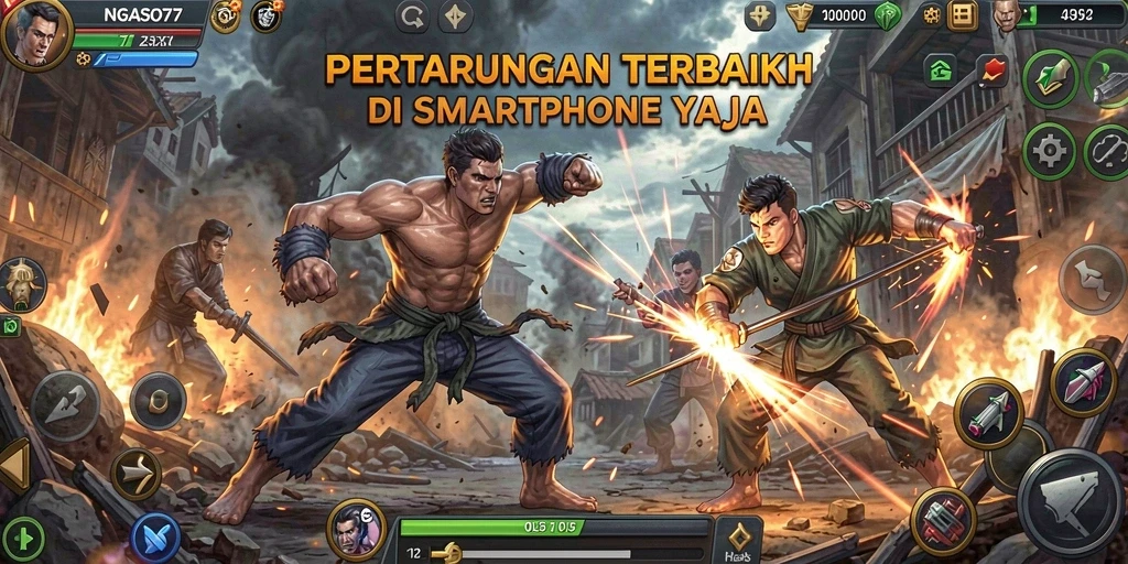 Tampilan pertarungan epik dalam gameplay NGASO77