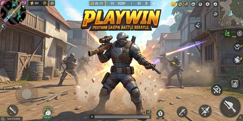 Tampilan menarik dari gameplay Battle Royale PLAYWIN yang mendebarkan.