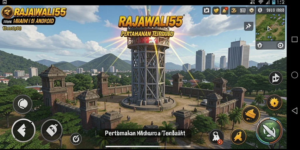 Tampilan gameplay menarik dari RAJAWALI55 dalam Tower Defense.