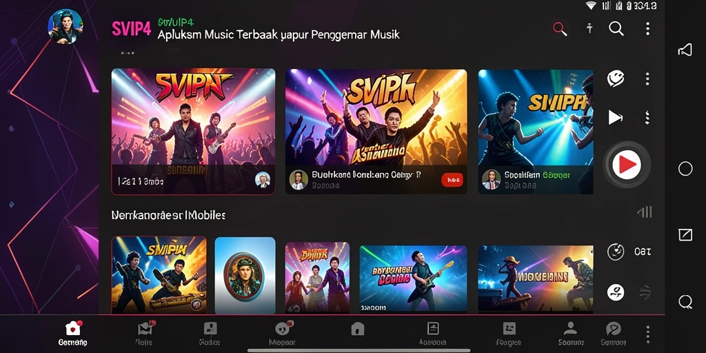 Tampilan utama gameplay SVIP4 dengan berbagai fitur musik.
